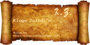 Kluge Zoltán névjegykártya